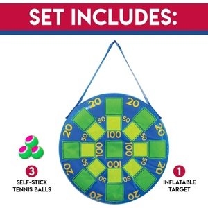 Jeu de fléchettes gonflable en PVC avec 3 balles de tennis, cible de 20*20 pouces pour enfants, jeu d'intérieur amusant avec des amis - Product Image 3
