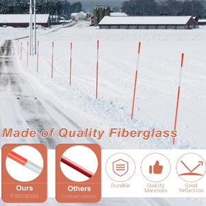 Estacas de Nieve y Marcadores de Suelo de Fibra de Vidrio de Alta Visibilidad en Color Naranja - 3/8" y 1/2" de Diámetro - Product Image 4