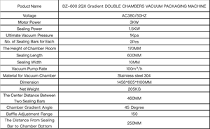 DZ-600 2QX Electric Gradient Double Chambers Automatic Vacuum Pouch Packing Machine High-Accuracy PLC-<b>Controlled</b> Heavy-Duty - Product Image 4