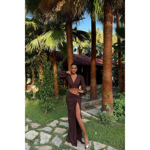 ชุดสูทผู้หญิง MAIKA สีน้ำตาล รวมเสื้อและกางเกง - Product Image 3