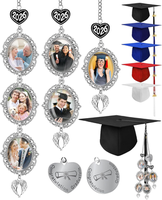 Pendentifs personnalisables en forme d'aile d'ange avec pampille et photo, cadeau commémoratif de remise de diplôme, en alliage durable et acier inoxydable