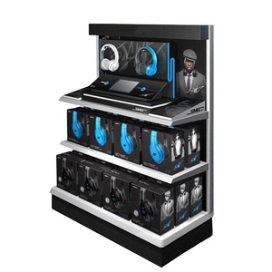 Acrylic Countertop hiển thị đứng cho over ear Tai nghe chủ Showcase sang trọng trong suốt kết hợp Rack trong cửa hàng bán lẻ - Product Image 1