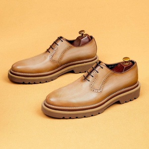 Chaussures habillées en cuir véritable pour hommes, style Oxford, à bout pointu, à lacets, pour le bureau et les occasions professionnelles, toutes saisons, couleur unie - Product Image 4