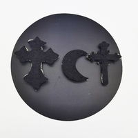 Prêt à expédier personnalisé cousu à la main sur la lune cristal perle Applique Patch broderie à la main 3d perlé croix patchs pour sacs à vêtements