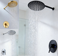 Robinet de douche mural moderne en laiton à poignée unique avec noyau en céramique, jet et pulvérisation douce, 8 pouces, pour usage hôtelier