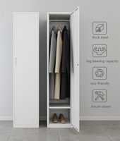 Armoire en acier à 2 portes, casier de rangement métallique avec tiroirs et tringle de suspension pour grande chambre à coucher
