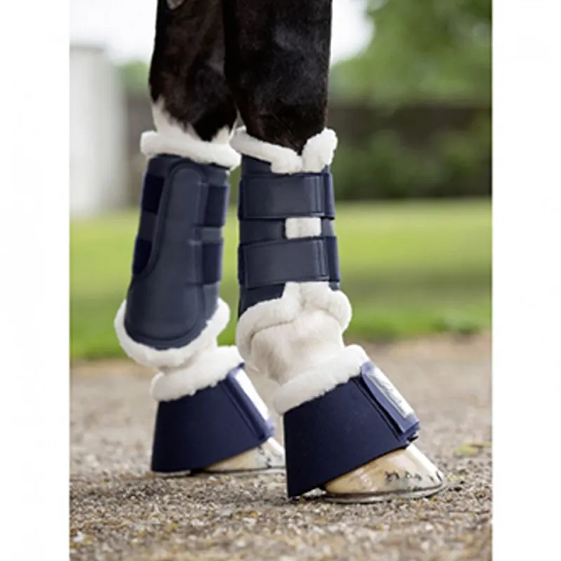 High quality equestrian equipment leg protective boot for riding PU leather breathable brushing boots horse tendon boots