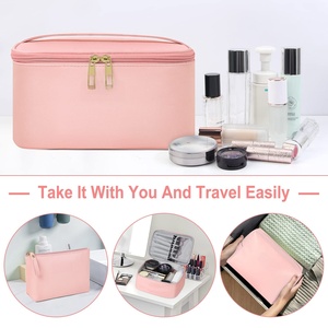 For Women Leather Luxury Organizer Professional Custom Logo Travel Customized Toiletry Makeup Cosmetic Bag - Product Image 2