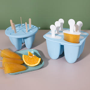 Juego de bandeja de hielo para zumo de fruta congelada DIY, moldes de paletas de silicona de grado alimenticio, herramientas para hacer helados - Product Image 1