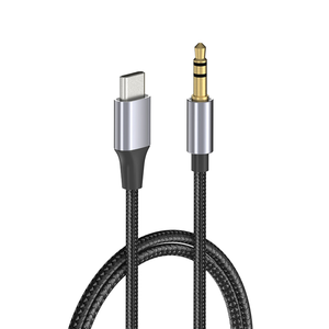 Alta fidelidad 1M 3,3 pies DAC tipo <span class=keywords><strong>C</strong></span> 3,5 TRS AUX Cable de Audio blindaje trenzado de nailon de alta calidad para computadora de teléfono móvil Samsung - Product Image 1