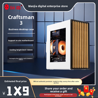 Boîtier d'ordinateur de bureau Wanjia Craftsman 3, côtés en bois, panneau latéral en verre, filtre anti-poussière avant, M-ATX