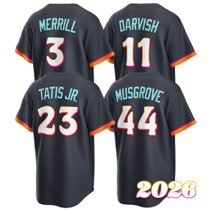 Camiseta de Béisbol City Connect 2026 para Hombre, Bordada, Fernando Tatis Jr, Manny Machado, Jackson Merrill, Xander Bogaerts, Corte Corto, Verano - Product Image 4