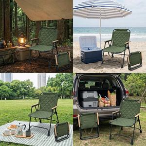 Silla de Jardín Plegable Moderna de Aluminio Gris de Alta Calidad, Silla Portátil Acolchada Tipo Kermit para Campamento, <span class=keywords><strong>Picnic</strong></span>, Playa, Parque, Ecológica - Product Image 6