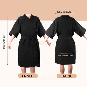 Kimono/Grembiule Professionale Nero con Maniche e Logo Personalizzato per Barbieri, Saloni di Bellezza e Clienti Spa - Accappatoi per <span class=keywords><strong>Parrucchieri</strong></span> - Product Image 3
