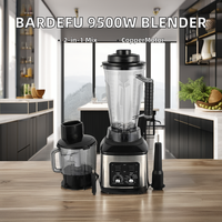 BARDEFU 9500W Argent, Extracteur de Jus Commercial Électrique 8-en-1, Mélangeur à Fruits Frais et Jus Robuste pour Cuisine