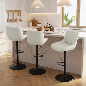 <b>Adjustable</b> Steady Modern Swivel <b>Bar</b> <b>Stools</b> Backs Counter <b>Height</b> Synthetic Leather Outdoor Mall Dining Living Room Use Iron Frame - Product Image 2