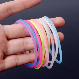 Bracelets élastiques en <span class=keywords><strong>silicone</strong></span> fluorescent néon de haute qualité, décontractés/sportifs, bandeaux pour cheveux en forme de bonbons gélifiés, bracelets unisexes - Product Image 2