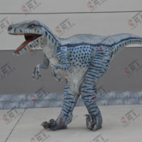 Costume de dinosaure réaliste avec jambes dissimulées de haute qualité pour les parcs et les attractions, costume de dinosaure animatronique