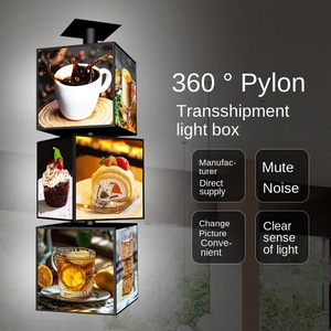 Qua biên giới ngoài trời vuông bên quảng cáo hộp đèn bảng hiệu Sáng tạo xoay dẫn nguồn ánh sáng Hộp đèn hiển thị ngoài trời - Product Image 2