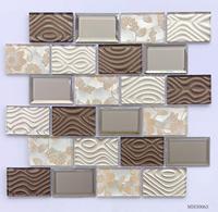 Carreaux de mosaïque en verre laminé en forme de longue bande lisse pour l'entrée d'appartements haut de gamme