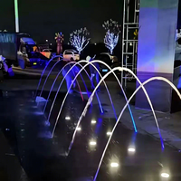 La dernière fontaine musicale à jet laminaire sautant pour place publique, programmable à vitesse variable, en acier inoxydable 304, DC24V DMX512