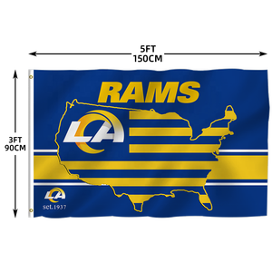 En Stock, Bandera de Equipo de Fútbol Americano 3x5 pies, Diseño Personalizado de Alta Calidad, Bandera de Los Angeles Rams 100% Poliéster, Bandera Deportiva de la <span class=keywords><strong>NFL</strong></span> - Product Image 3