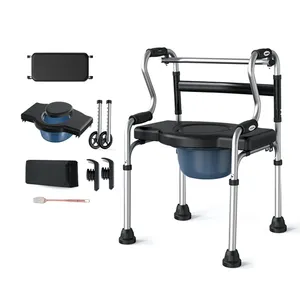 Suprimentos médicos cuidados de saúde idoso walker com fezes & otomanos alumínio walker com rodas para idosos