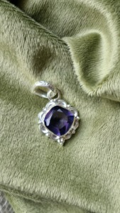 Handmade 925 Sterling Silver Amethyst Pendant <b>Cushion</b> <b>Purple</b> Gemstone Jewelry - Product Image 2
