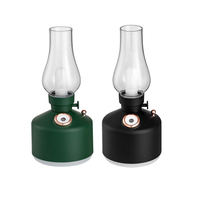 Lampe à huile vintage portable Lumière nocturne chaude Diffuseur d'arômes Purificateur Humidificateur d'air à brume fraîche Humidificateur d'aromathérapie en cristal