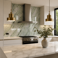 Carreaux de sol en pierre frittée de luxe au design moderne, finition polie, texture grain de bois pour salon