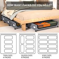 Boîte de rangement pliable moderne sous le lit avec roulettes en tissu Oxford pour organiser les couvertures et les édredons dans des conteneurs/paniers
