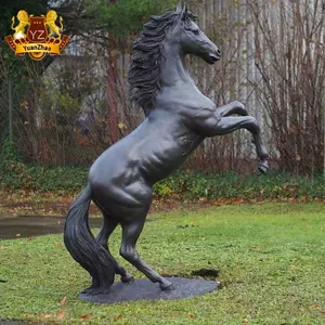 Decoración cuadrada urbana para exteriores, estatua de caballo de bronce fundido antiguo de tamaño real, escultura de Animal de Metal