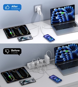 Chargeur mural USB HNT GaN 120W 4 ports (prises UK/US/EU/JP/AU) à charge ultra-rapide 2A2C pour ordinateur portable et <span class=keywords><strong>iPhone</strong></span> 17/16 - Product Image 4