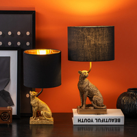 Lampe de table léopard intérieur accrocheur Unique contemporain salon éclairage or Base lampe de bureau Animal résine veilleuse