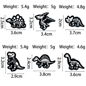 Dinosaur Skeleton Metal <b>Pin</b> Cartoon Animal Enamel Brooch Art Collectible Lapel Jewelry Accessory - Product Image 5