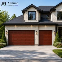 Porte de garage sectionnelle en acier isolée à haute valeur R, grain de bois premium, 50 mm, pour climat froid, rénovation de villa