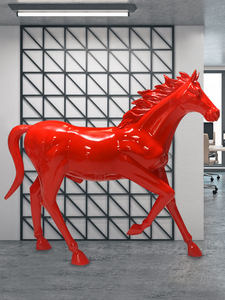 Sculpture de cheval en fibre de verre, décoration de sol, design moderne et simple, faite à la main pour jardin, salon, KTV et cour - Product Image 5