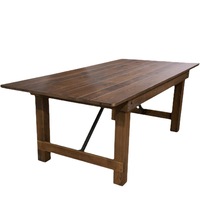 Table de ferme rectangulaire en bois de pin, Antique et pliable, de haute qualité, Design français, vente en gros,