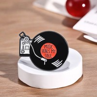 Épinglette en émail doux de haute qualité, vente en gros, disque vinyle, dessin animé mignon, souvenir, cadeau, décoration, badge, épinglette personnalisée, épinglette de revers, disque