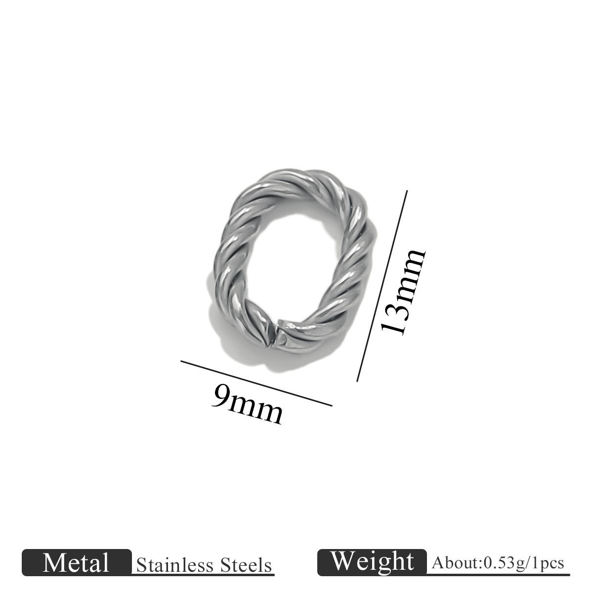Steel silver 2.0 twisted wire, 9.2*13