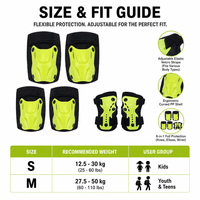 Ensemble de protection 6 pièces OEM ODM pour enfants et adolescents, protections genoux, coudes, poignets, coque PP pour skateboard et cyclisme