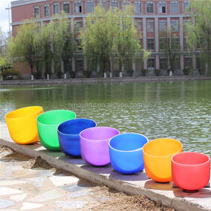 Ciotola di canto di cristallo colorato al quarzo HM con note musicali altri prodotti al quarzo fonoterapia cristallo canto ciotola - Product Image 2