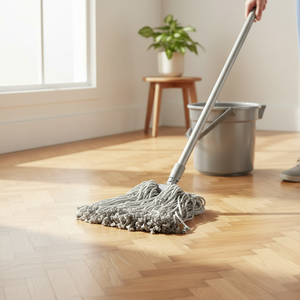 Gizmop Mopa Húmeda de Microfibra de 300gr con Bucle de Algodón para Parquet y Suelos de Madera Natural, Antibacteriana, Sostenible, Autoescurrible y Duradera - Product Image 2