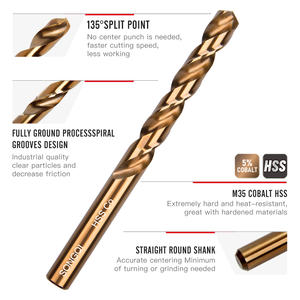 <span class=keywords><strong>SONGQI</strong></span> Vente flash 13/19/25 pièces Jeu de forets hélicoïdaux à tige droite en acier rapide revêtus de titane dans une boîte métallique - Product Image 2