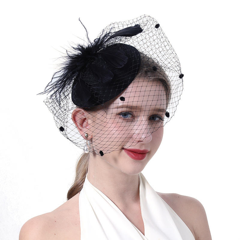 Fascinator Cappello Sposa Con Velo E Piume - Accessorio Elegante Per Matrimoni E Feste - Foto 7