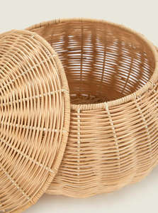 Handmade Rattan Pumpkin Basket <b>Halloween</b> Decor Rustic Fall Festival <b>Ornament</b> For Home Party Seasonal Display Made In Vietnam - Product Image 3