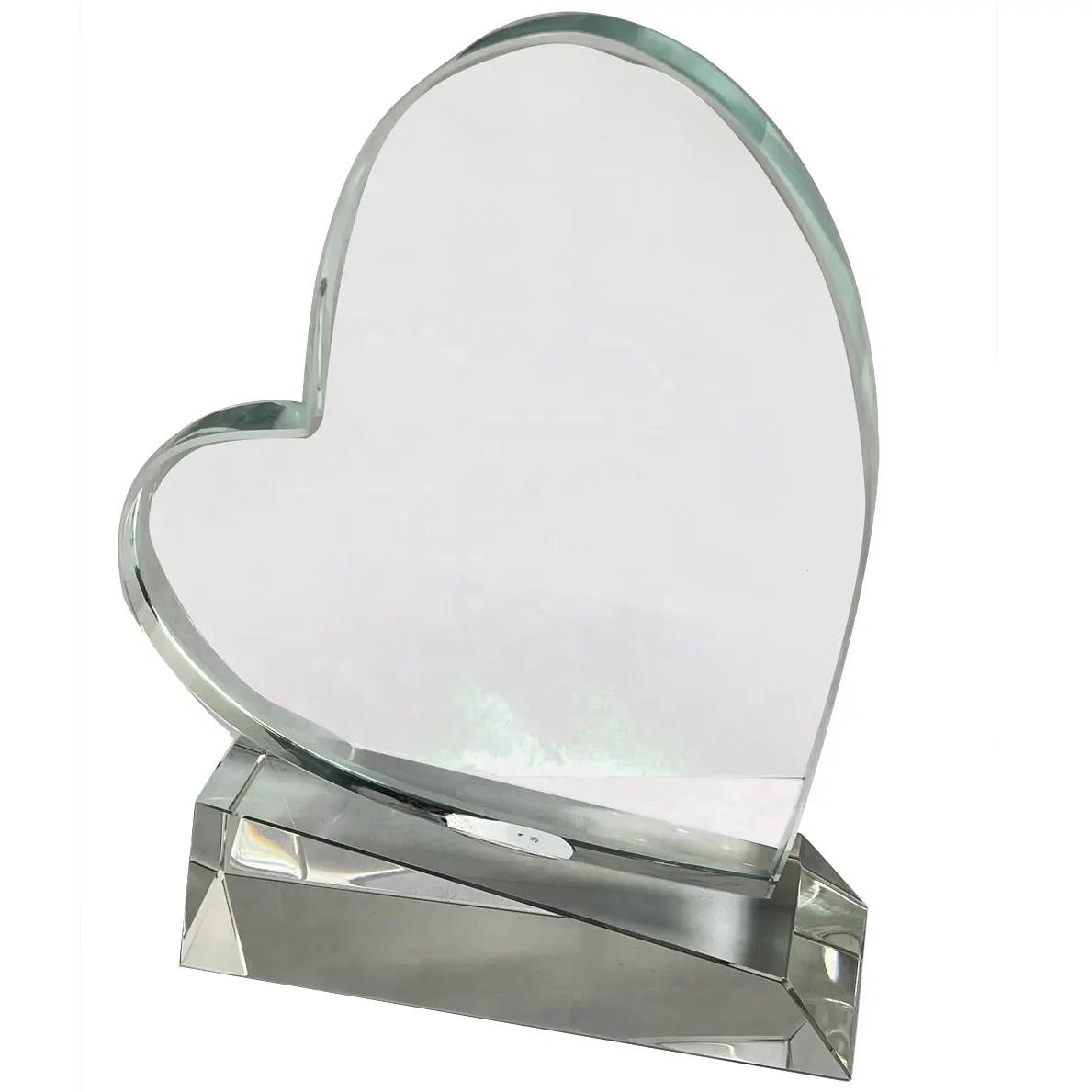 Liefde Hart Kristal Awards Plaque Cup Blanco Custom Acryl Hart Glas Kristal Award