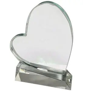 CUORE di amore di CRISTALLO PREMI placca tazza in bianco acrilico su ordinazione di trasporto di vetro del cuore di premio di cristallo