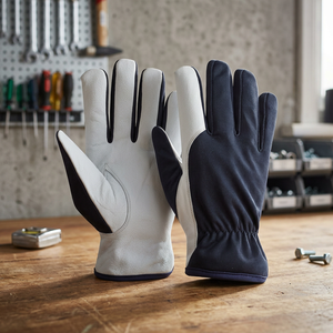 Guantes de Trabajo de Cuero PU con Puntas Antideslizantes, Muñequera Elástica, Guantes de Seguridad de Uso General - Product Image 4