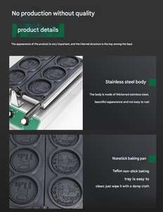 Máquina para Hacer Waffles Automática, Eléctrica e Industrial de Yunqingtech, Cuerpo de Acero Inoxidable, para Estados Unidos, Tailandia y la República - Product Image 5